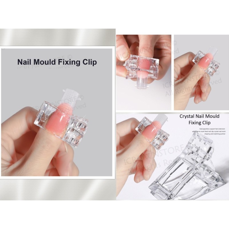 1/5/10pcs Crystal Nail Mould Fixing Clip Polygel Builder Nail Gel Polish  Manicure Tools Art